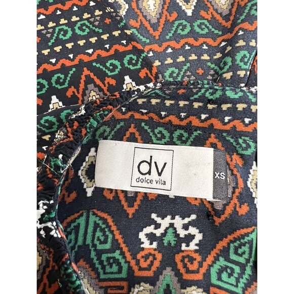 Dolce Vita Open Back Blouse~Size XS~Tribal Pattern Geometric Print Classic L6 21 - Picture 11 of 12